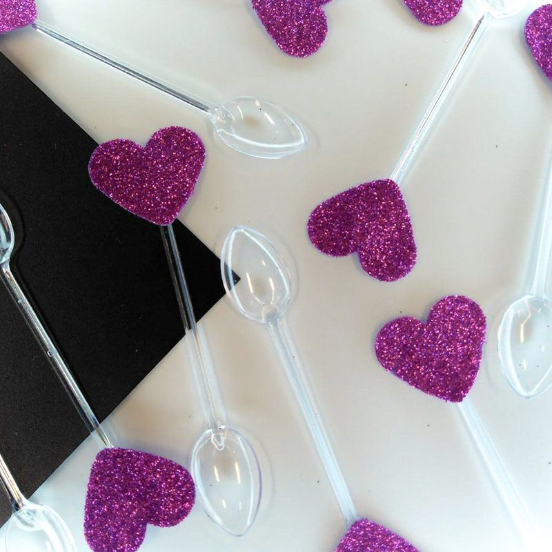 Colher Decorativa - Coração Roxo - 10 unidades - Nelyzoca - Magazine 25