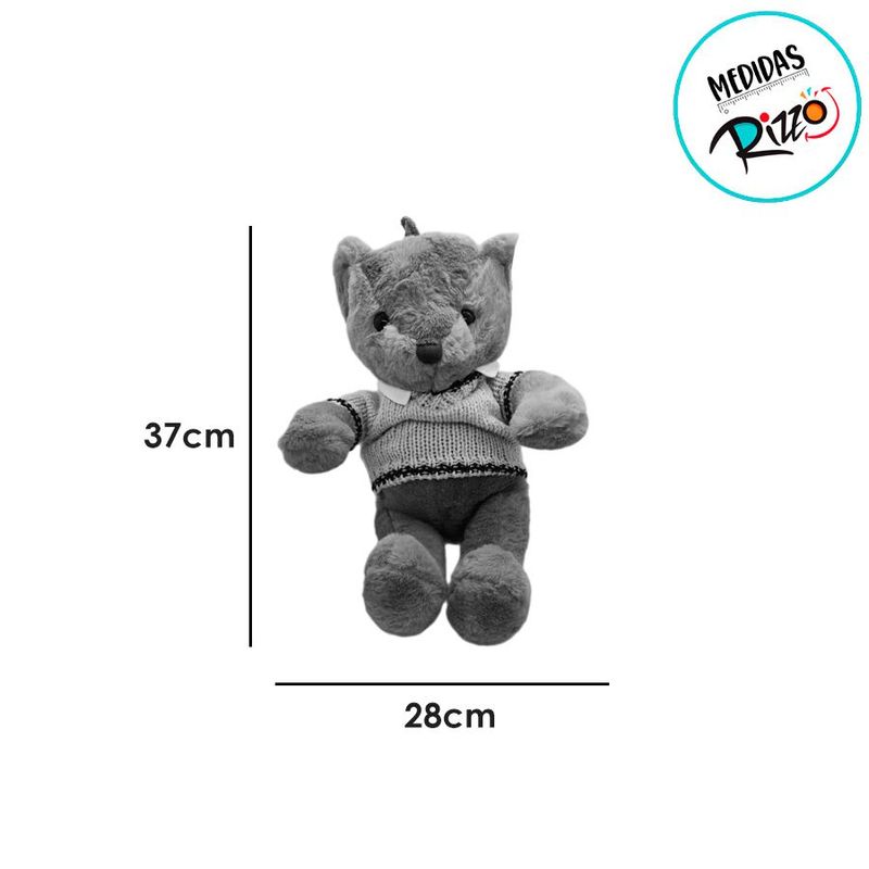 Urso de Pelúcia com Roupa - Marrom - 37cm - 1 unidade - Magazine 25