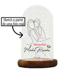 Cúpula Redoma de Vidro Personalizada c/ Desenho de uma Foto - Minha Rainha - 1 unidade - Magazine 25