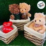 Urso de Pelúcia com Suéter Bege - 37cm - 1 unidade - Magazine 25