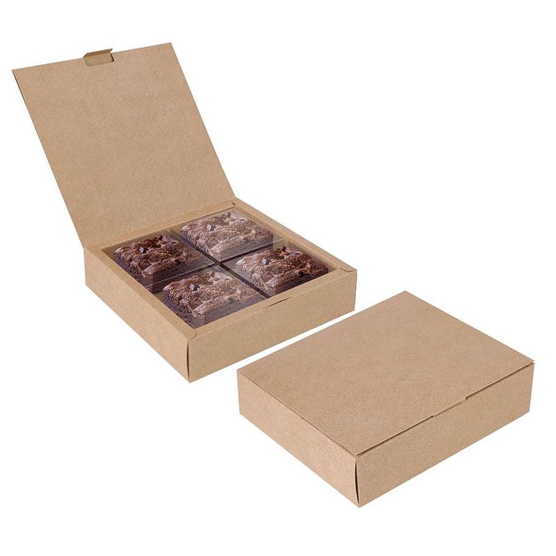 Caixa para 04 Brownies Kraft 17x17x4cm - 10 unidades - Cromus Profissional - Magazine 25