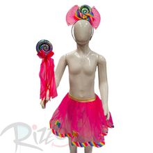 Kit Fantasia Carnaval - Princesa Candy Pirulito - Rosa Pink - Mod:262- 01 unidade - Magazine 25