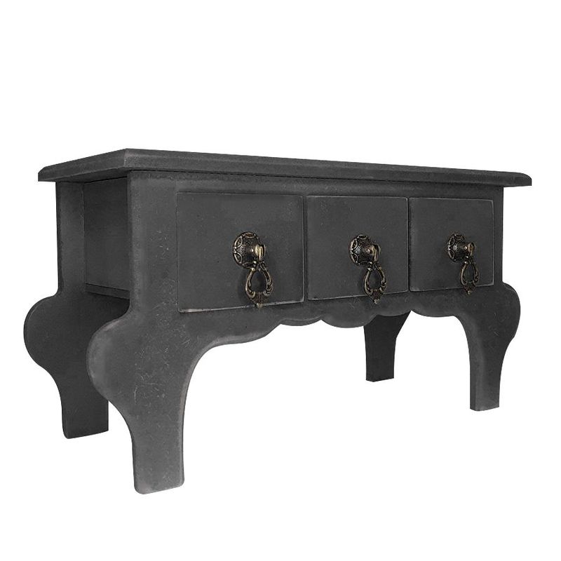 Mini Gaveteiro de Mesa 3 Gavetas Preto MDF - 01 Unidade - Magazine 25