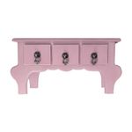 Mini Gaveteiro de Mesa 3 Gavetas Rosa MDF - 01 Unidade - Rizzo Embalagens