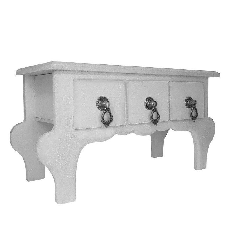 Mini Gaveteiro de Mesa 3 Gavetas -Branco - MDF - 01 Unidade - Rizzo Embalagens