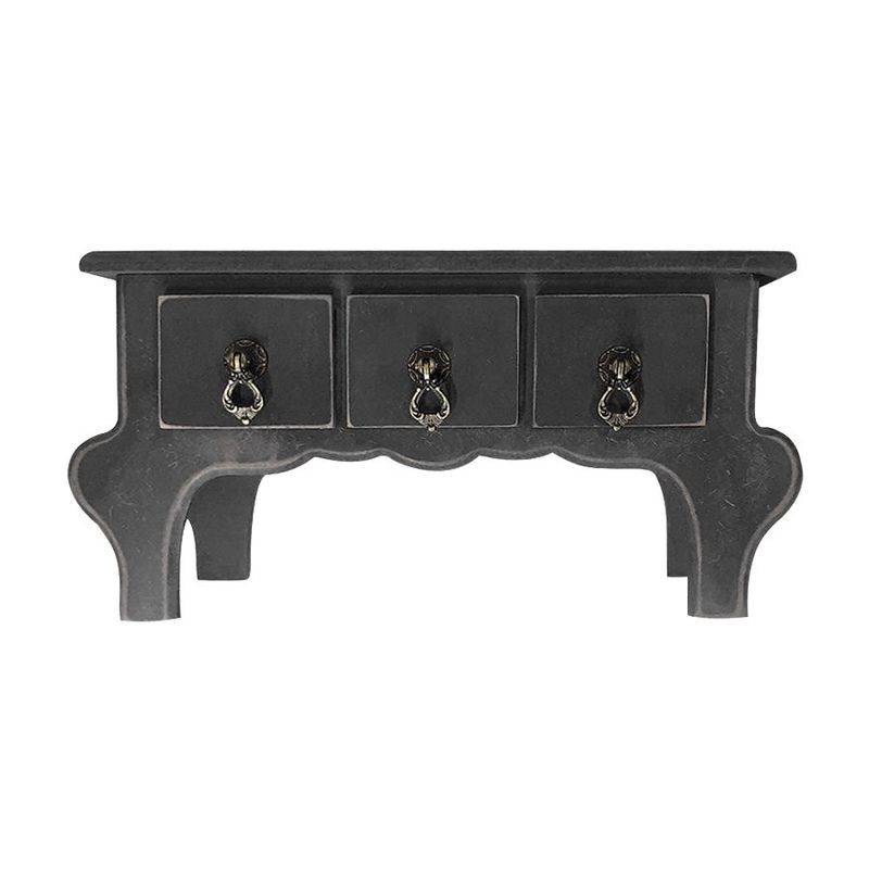 Mini Gaveteiro de Mesa 3 Gavetas Preto MDF - 01 Unidade - Magazine 25