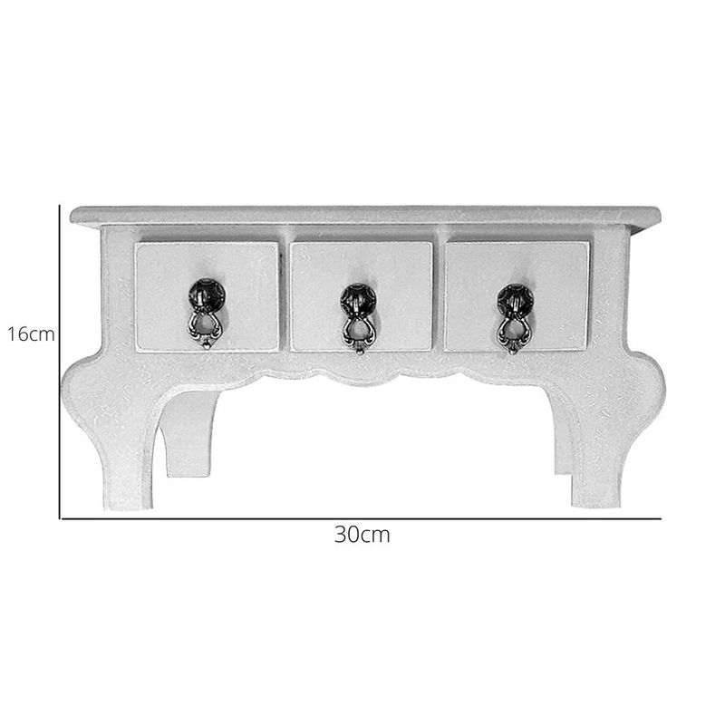 Mini Gaveteiro de Mesa 3 Gavetas -Branco - MDF - 01 Unidade - Rizzo Embalagens