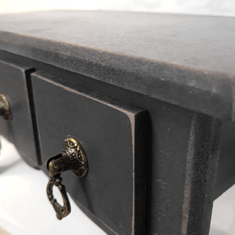 Mini Gaveteiro de Mesa 3 Gavetas Preto MDF - 01 Unidade - Magazine 25