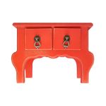 Mini Gaveteiro de Mesa 2 Gavetas Retrô Vermelho MDF - 01 Unidade - Rizzo Embalagens