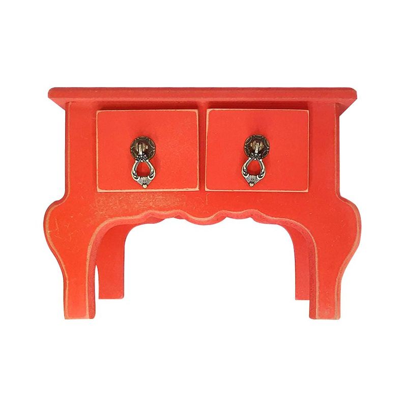 Mini Gaveteiro de Mesa 2 Gavetas Retrô Vermelho MDF - 01 Unidade - Rizzo Embalagens