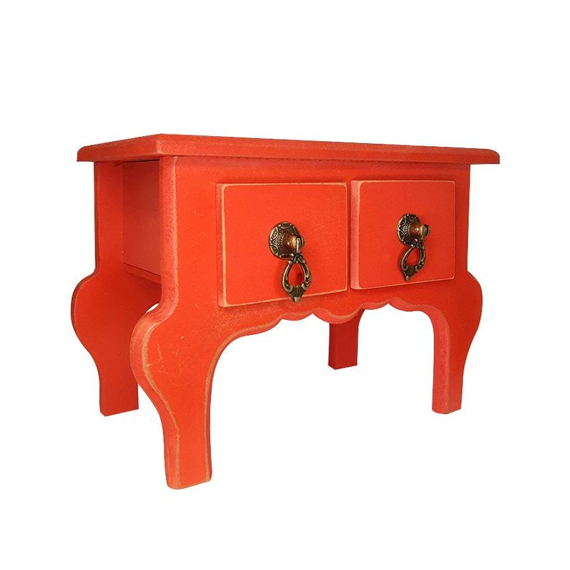 Mini Gaveteiro de Mesa 2 Gavetas Retrô Vermelho MDF - 01 Unidade - Rizzo Embalagens