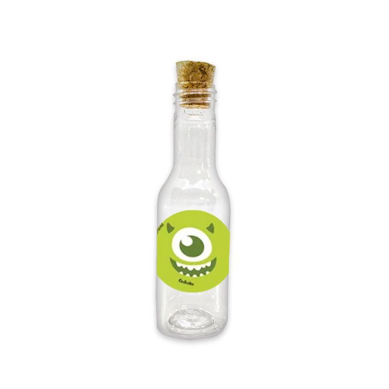 Garrafinha de Plástico 50ml com Tampa Rolha - Festa Monstros SA - 10 unidades - Magazine 25