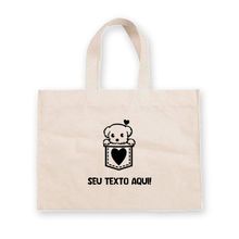 Sacola de Algodão Cru Personalizada Love Dog - 40cm x 33cm - 1 unidade - Rizzo