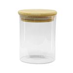 Pote de Vidro Hermético com Tampa de Bambu - 8x10cm - 380ml - 1 unidade - Magazine 25
