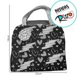 Bolsa Termica Preto e Rosa - 22x12x18cm - 1 unidade - Magazine 25