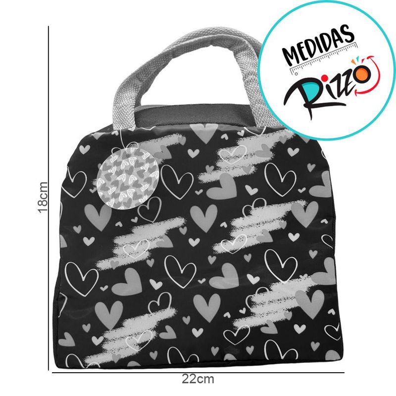 Bolsa Termica Preto e Rosa - 22x12x18cm - 1 unidade - Magazine 25