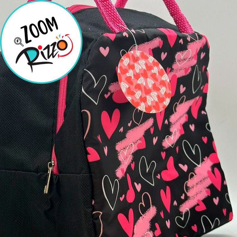 Bolsa Termica Preto e Rosa - 22x12x18cm - 1 unidade - Magazine 25