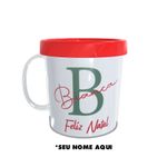 Caneca Acrílica Rosqueável Personalizada - Feliz Natal com Nome - Vermelho - 1 unidade - Magazine 25