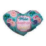 Almofada Coração de Pelúcia - Mãe Melhor Amiga - 26x18,5cm - 1 unidade - Rizzo