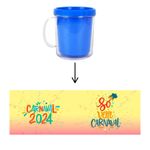 Caneca Acrílica Rosqueável Personalizada - Carnaval 2024 - Azul - 1 unidade - Magazine 25