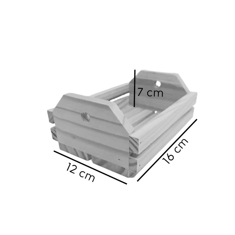 Caixote de Madeira Crú 16x12x6cm - 01 Unidade - Magazine 25