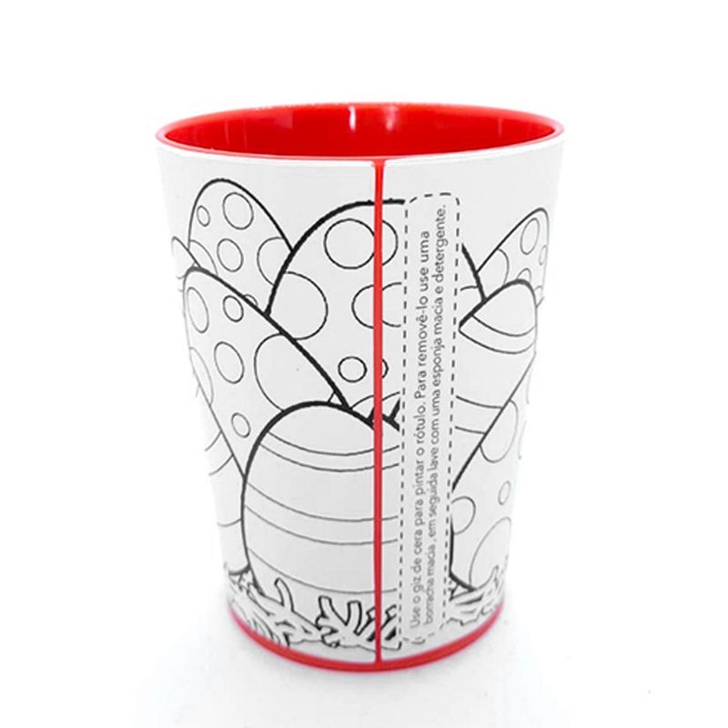 Copo para Colorir Color Coelho de Páscoa 10cm - 01 unidade - Magazine 25