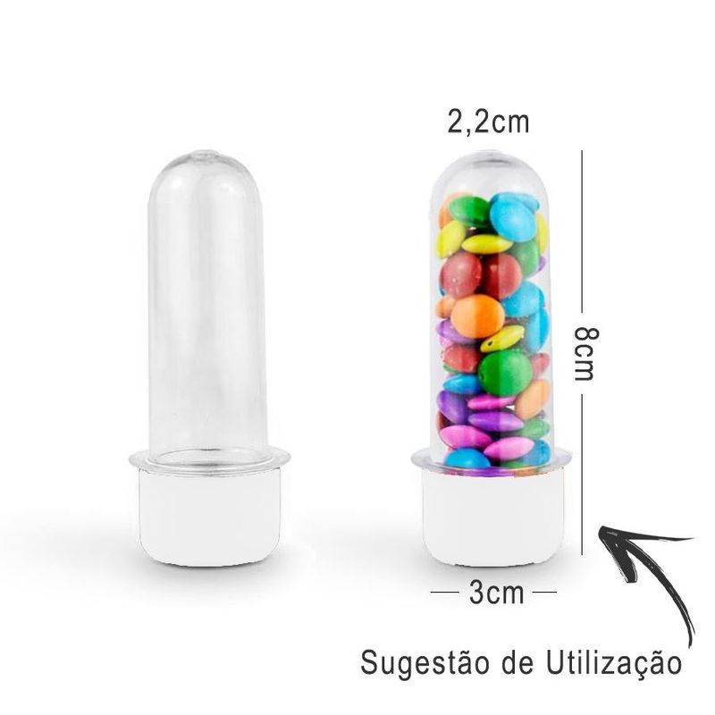 Mini Tubete Lembrancinha 8cm 10 unidades - Branco - Rizzo Embalagens e Festas