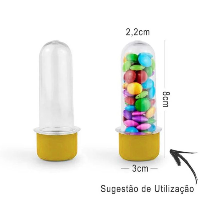 Mini Tubete Lembrancinha 8cm 10 unidades - Dourado Perolado - Rizzo Embalagens e Festas