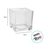 Pote de Vidro Quadrado para Vela - 6x6cm - 1 unidade - Magazine 25 - Magazine 25