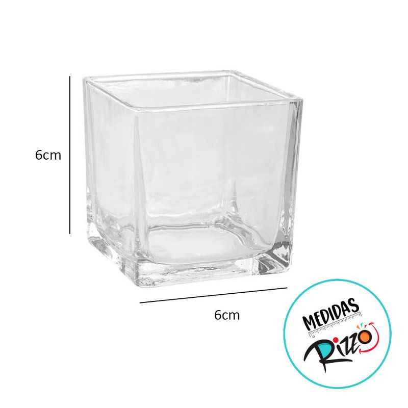 Pote de Vidro Quadrado para Vela - 6x6cm - 1 unidade - Magazine 25 - Magazine 25