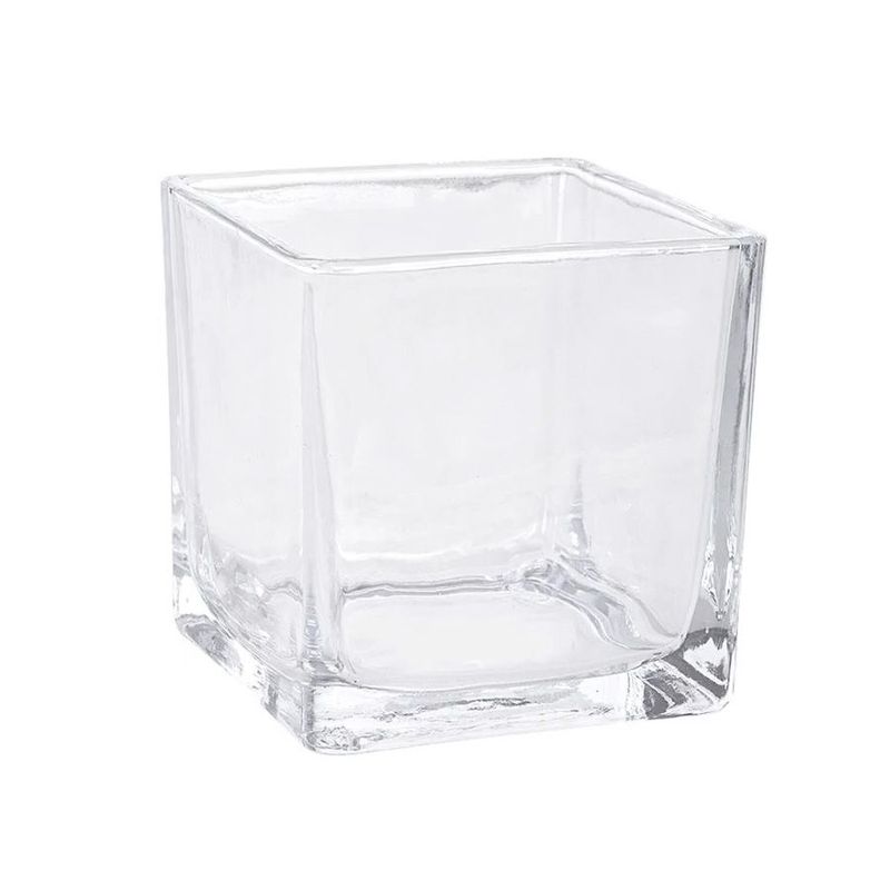 Pote de Vidro Quadrado para Vela - 6x6cm - 1 unidade - Magazine 25 - Magazine 25