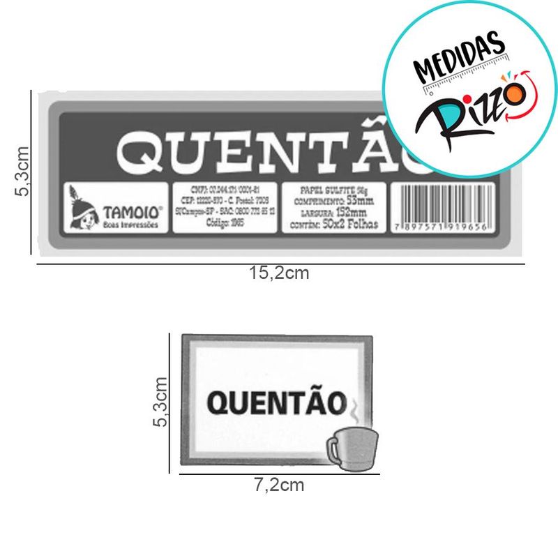 Talão de Quentão  - 100 unidades - Magazine 25