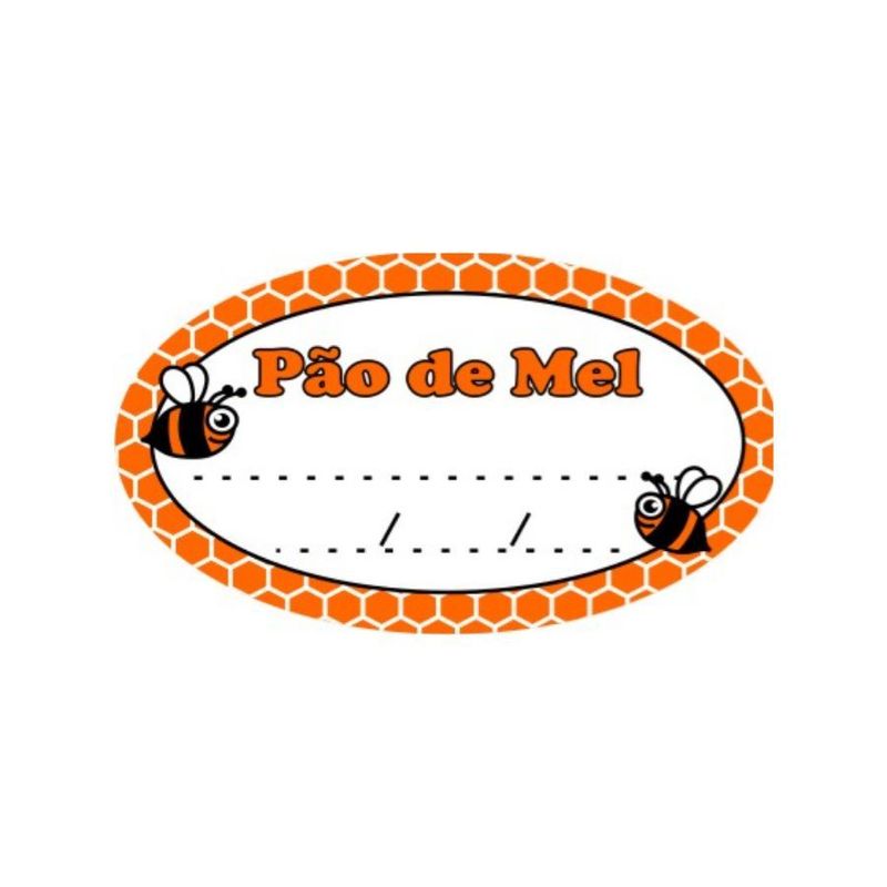Etiqueta Adesiva Pão de Mel Laranja - 100 unidades - Magazine 25