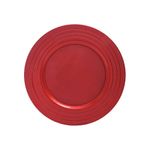 Sousplat Borda com Círculos Vermelho - 33cm - 1 unidade - Cromus - Rizzo