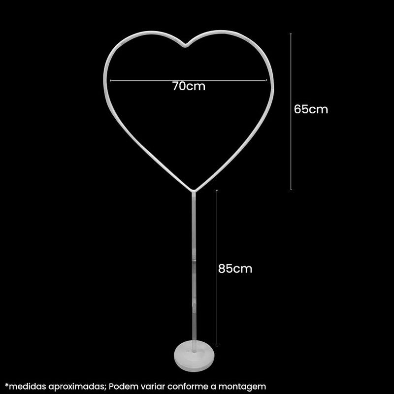 Arco Suporte P/ Balão - Coração - 01 UN - ArtLille - Magazine 25