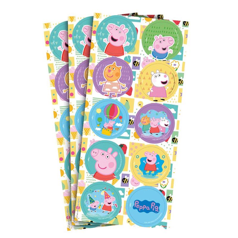 Adesivo Redondo Decorativo Festa Peppa Pig Clássica - 30 unidades - Regina - Magazine 25