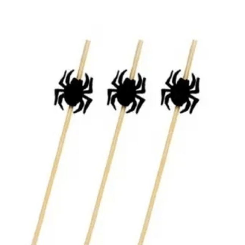 Pick Decorativo - Aranha Preta - 12 cm - Halloween - 12 unidades - Cromus - Magazine 25