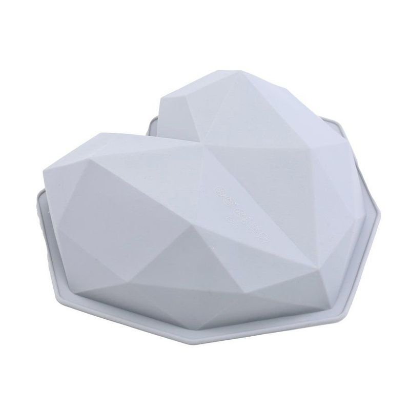 Forma de Sílicone Coração Cristal (20 x 20 x 6 cm) - 1 Unidade - Cromus Linha Profissional Allonsy - 1 unidade - Magazine 25