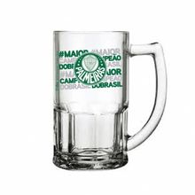 Caneca de Vidro Bristol - 340ml - Palmeiras  - 1 unidade - Allmix - Magazine 25