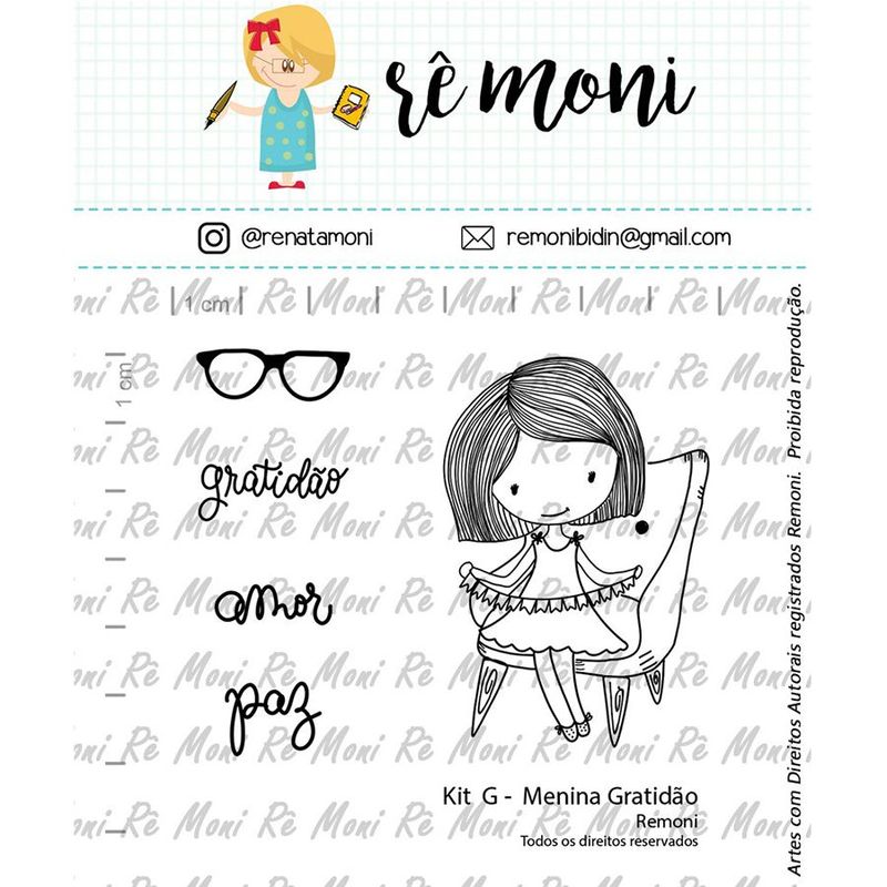 Carimbo G  Menina Gratidao Cod 41000053 - 01 Unidade - Lilipop Carimbos - Magazine 25