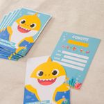 Convite Festa Baby Shark - 8 unidades - Cromus - Magazine 25