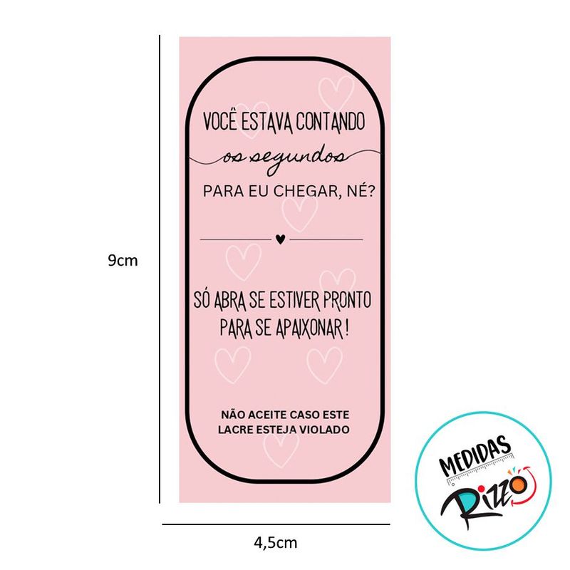 Adesivo Lacre Rosa - Ref. 2198 - Hot Stamping - 50 unidades - Stickr - Magazine 25