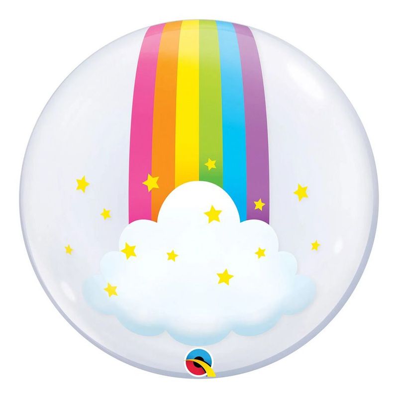 Balão de Festa Bubble 24" 61cm - Nuvens de Arco Íris - 1 unidade - Qualatex - magazine 25