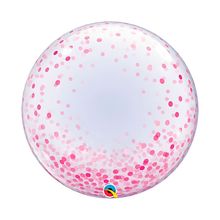 Balão de Festa Bubble 24" - Pontos de Confete Rosa - 1 unidade - Qualatex - magazine 25