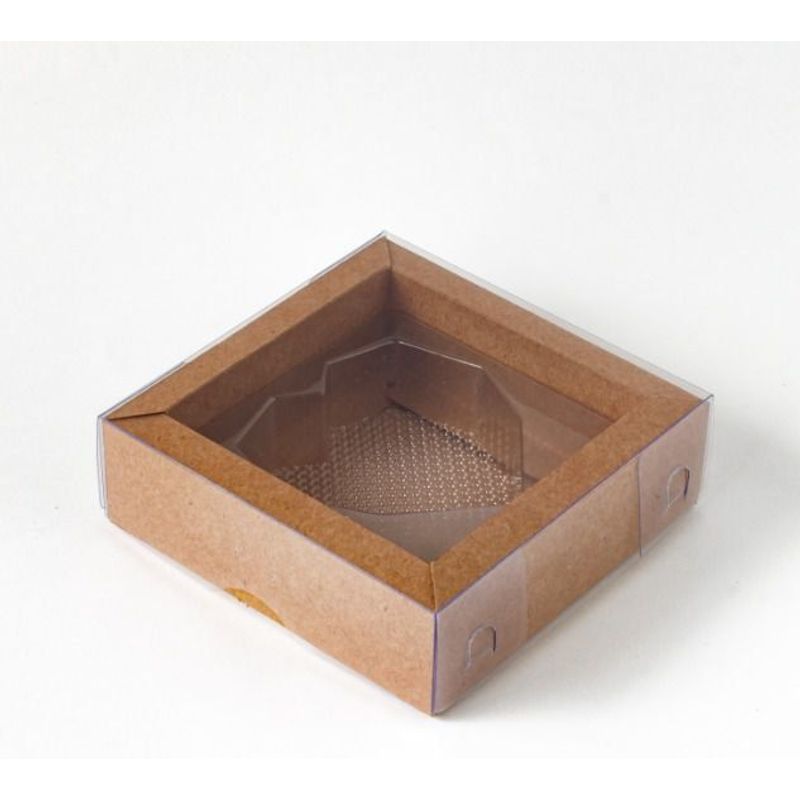 Caixa Coração Lapidado de 70 à 100g Kraft - 05 unidades - Crystal - Rizzo Embalagens