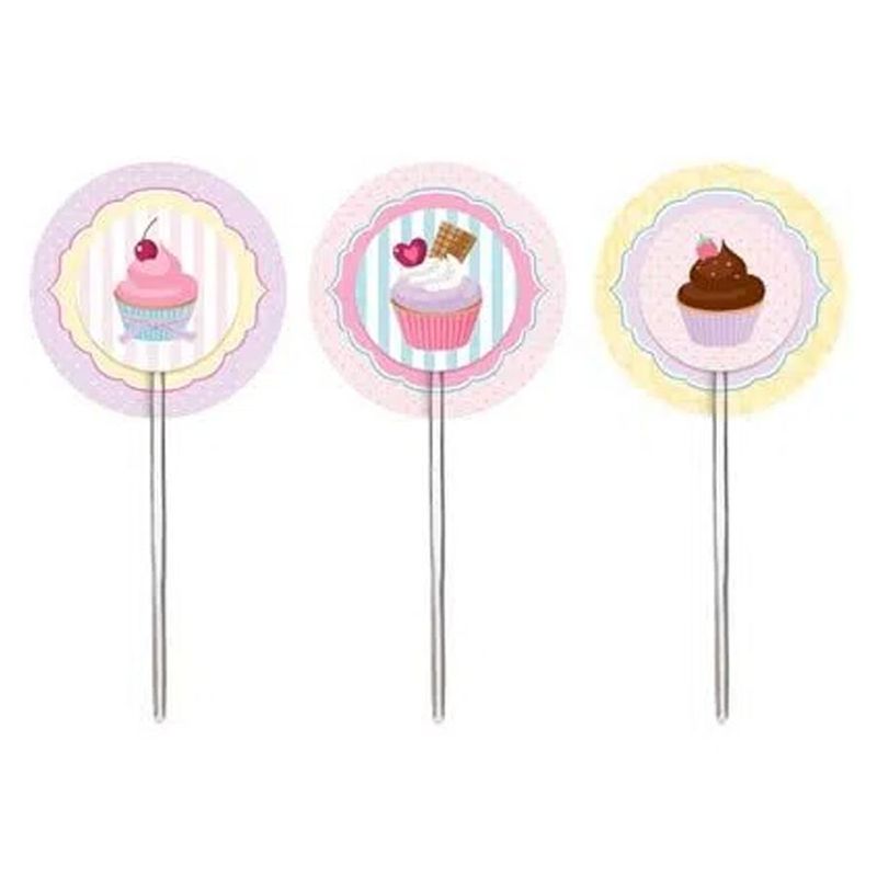 Pick Decorativo Para CupCake - Patisserie - 12 unidades - Cromus - Rizzo