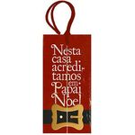 Tag de MDF Roupa Papai Noel Nesta Casa 14,3cm - 01 unidade - Litoarte - Rizzo Embalagens