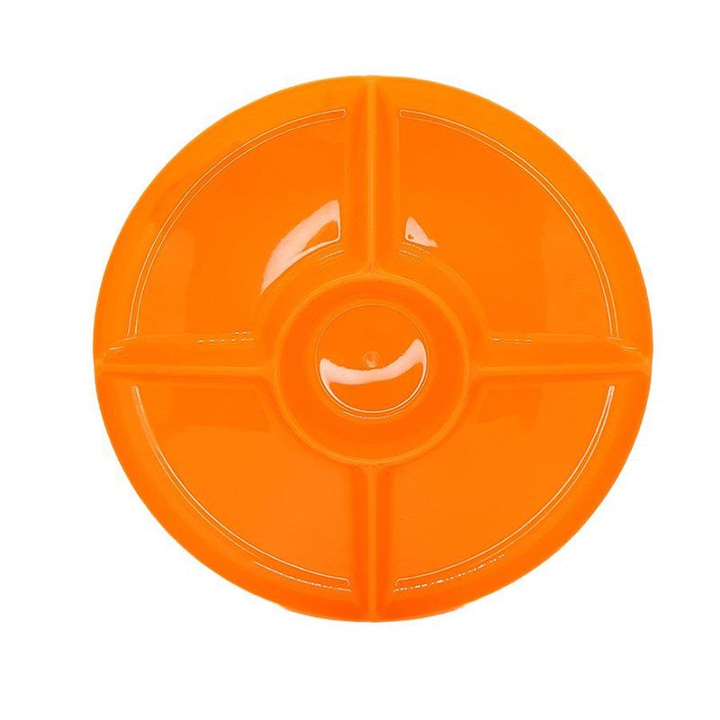 Petisqueira Redonda de Plástico com 5 cavidades - Laranja - 1 unidade - Magazine 25