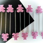 Pick Decorativo - Urso Rosa - 10 unidades - Nelyzoca - Rizzo Embalagens