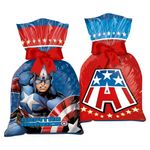 Sacola Plástica  Capitão America - 12 Unidades - Regina Festas - Magazine 25